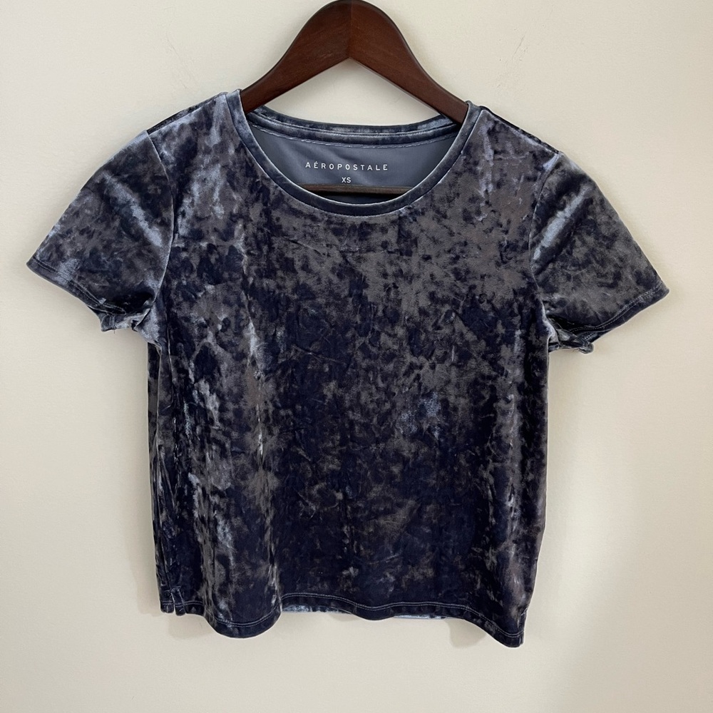 Aeropostale Blue Velvet Shirt